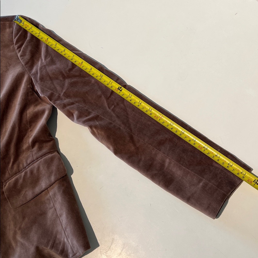 Banana Republic Factory Brown Velvet Blazer Womens Size 0 - Picture 9 of 14